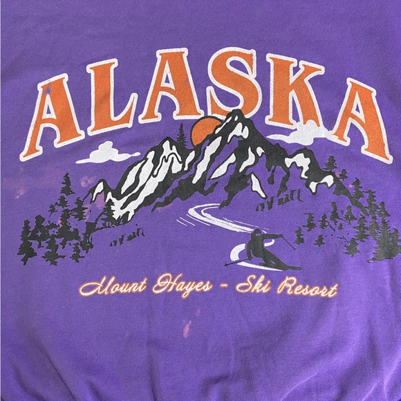 H&M Divided Purple Orange Oversized Crew Neck Alaska Sweatshirt XL - Picture 3 of 16